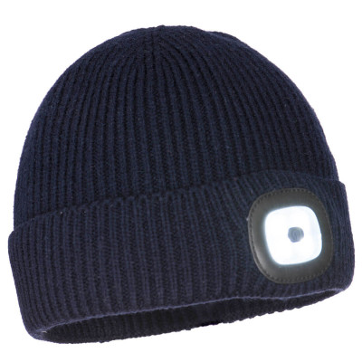 Granatowa czapka LED