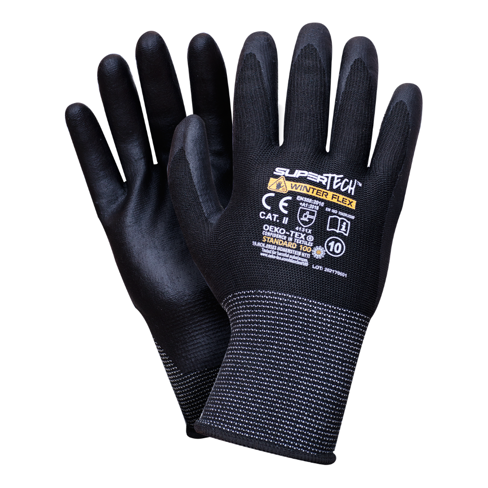 Rękawice ocieplane powlekane nitrylem SUPER TECH WINTER FLEX - bezkompromisowa ochrona dłoni przed zimnem