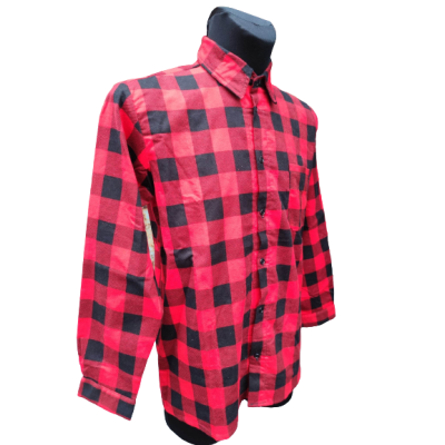 Koszula flanelowa czerwona POLSKA SZYTA - 100% bawełna (możliwość nadruku lub haftu)