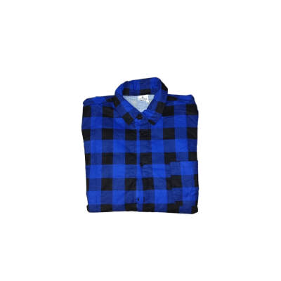 Koszula flanelowa niebieska POLSKA SZYTA - 100% bawełna