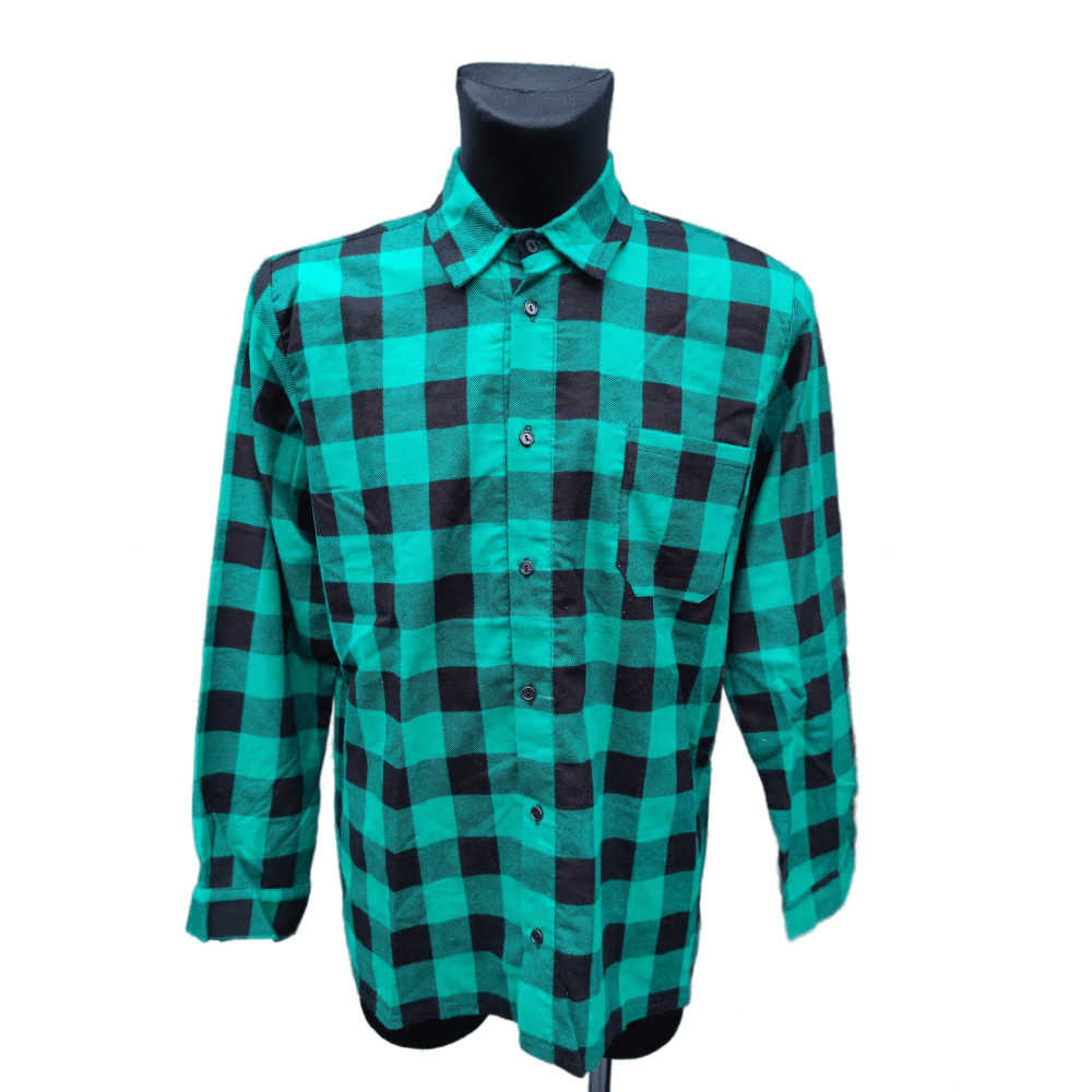 Koszula flanelowa zielona POLSKA SZYTA - 100% bawełna