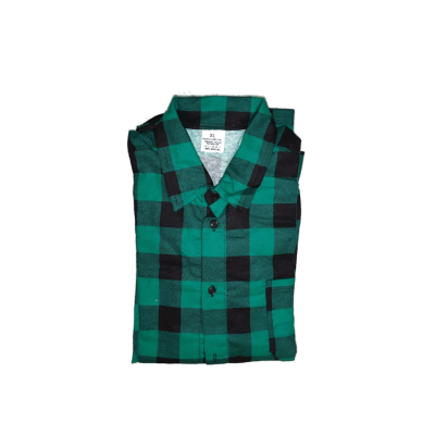 Koszula flanelowa zielona POLSKA SZYTA - 100% bawełna