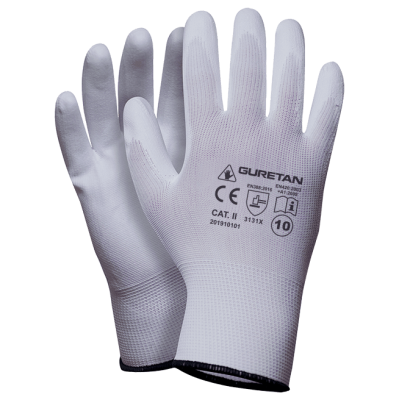 Rękawice powlekane poliuretanem GURETAN SET A - wysokiej jakości biała rękawica monterska i dostępność małych rozmiarów