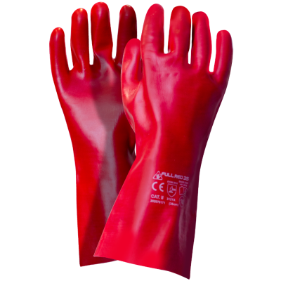 Rękawice powlekane PCV FULL RED 35 - rękawice do lekkich środków chemicznych