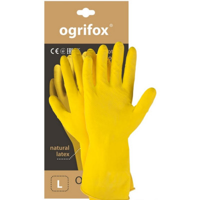 Rękawice gospodarcze gumowe, ochronne, flokowane żółte OX - FLOX