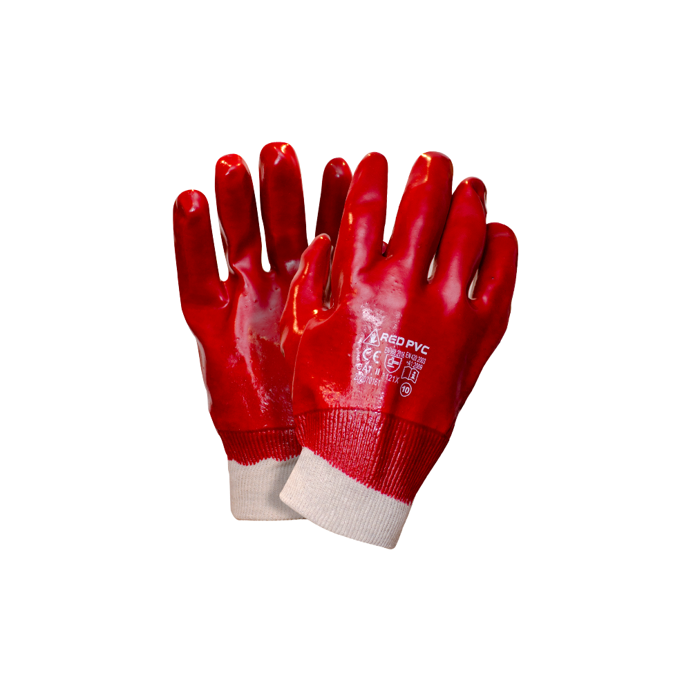 Rękawice robocze, ochronne RED PVC krótkie