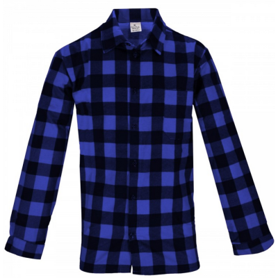 Koszula flanelowa niebieska POLSKA SZYTA - 100% bawełna (możliwość nadruku lub haftu)
